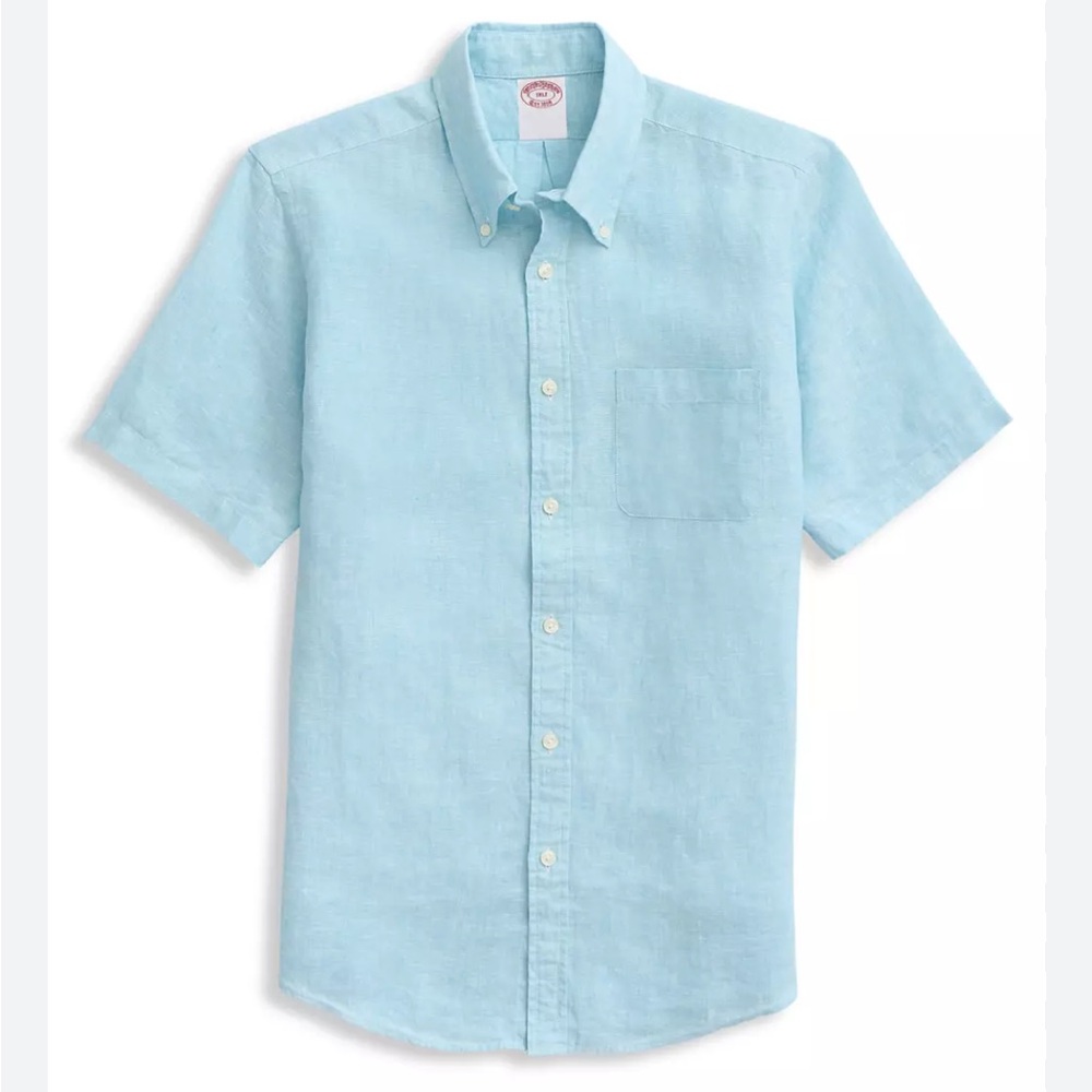NWT Brooks Brothers Light Blue Casual Button Down Shirt